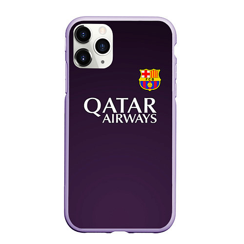 Чехол iPhone 11 Pro матовый Barcelona FC: Violet / 3D-Светло-сиреневый – фото 1