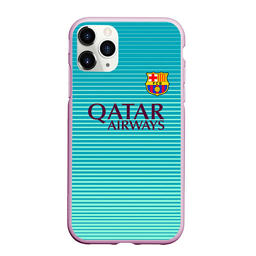 Чехол iPhone 11 Pro матовый Barcelona FC: Aqua / 3D-Розовый – фото 1