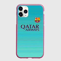 Чехол iPhone 11 Pro матовый Barcelona FC: Aqua, цвет: 3D-малиновый