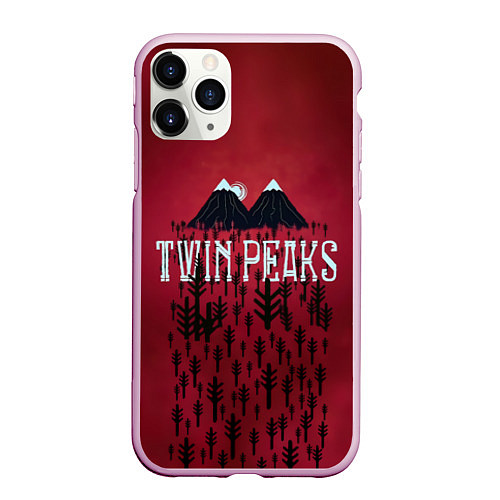 Чехол iPhone 11 Pro матовый Twin Peaks Wood / 3D-Розовый – фото 1