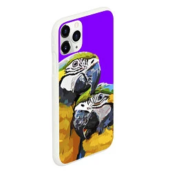 Чехол iPhone 11 Pro матовый Попугайчики, цвет: 3D-белый — фото 2