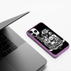 Чехол iPhone 11 Pro матовый Dethklok: Metalocalypse, цвет: 3D-фиолетовый — фото 2