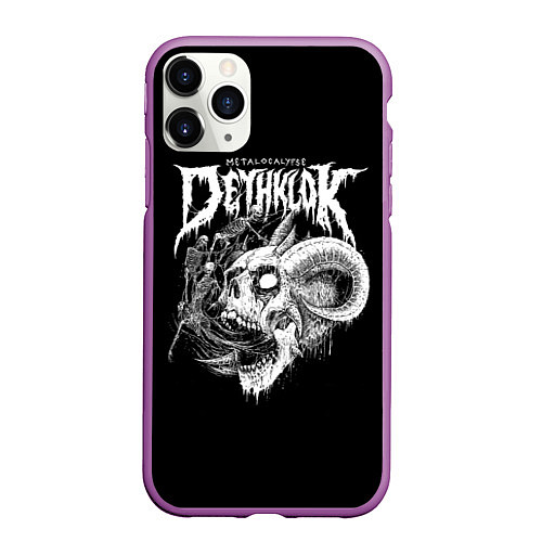 Чехол iPhone 11 Pro матовый Dethklok: Goat Skull / 3D-Фиолетовый – фото 1