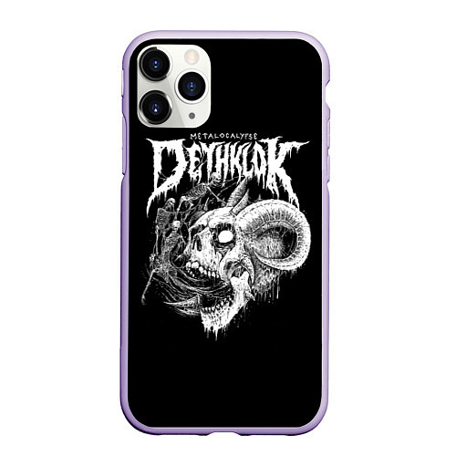 Чехол iPhone 11 Pro матовый Dethklok: Goat Skull / 3D-Светло-сиреневый – фото 1