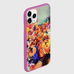 Чехол iPhone 11 Pro матовый Ван-Пис, цвет: 3D-фиолетовый — фото 2