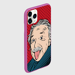 Чехол iPhone 11 Pro матовый Альберт Эйнштейн: Поп-арт, цвет: 3D-фиолетовый — фото 2
