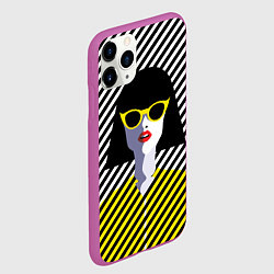 Чехол iPhone 11 Pro матовый Pop art girl, цвет: 3D-фиолетовый — фото 2