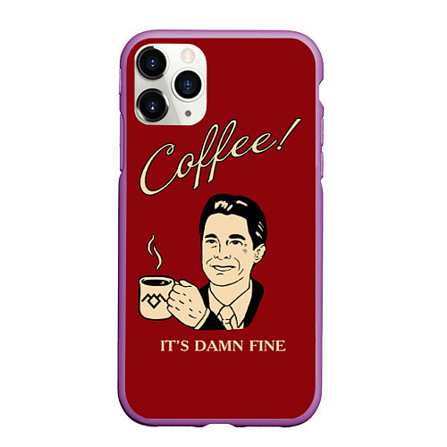 Чехол iPhone 11 Pro матовый Coffee: it's damn fine / 3D-Фиолетовый – фото 1