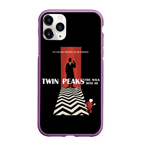 Чехол iPhone 11 Pro матовый Twin Peaks Man / 3D-Фиолетовый – фото 1