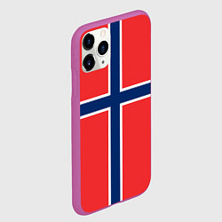 Чехол iPhone 11 Pro матовый Флаг Норвегии, цвет: 3D-фиолетовый — фото 2