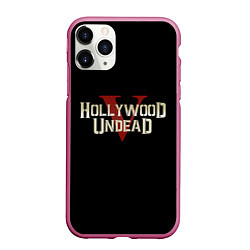 Чехол iPhone 11 Pro матовый Hollywood Undead V, цвет: 3D-малиновый