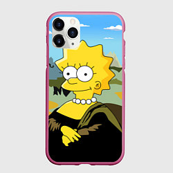 Чехол iPhone 11 Pro матовый Mona Liza, цвет: 3D-малиновый