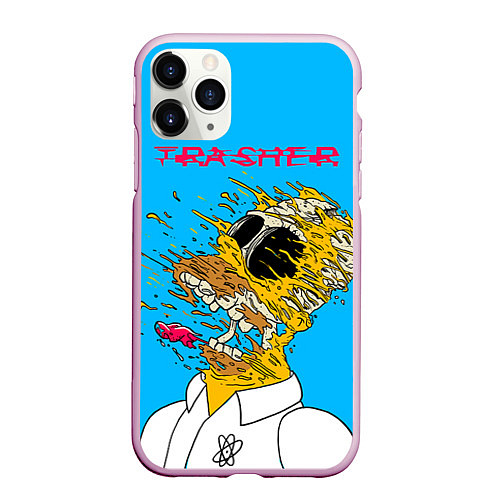 Чехол iPhone 11 Pro матовый Trasher Homer / 3D-Розовый – фото 1