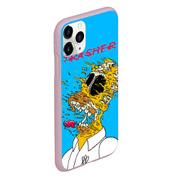 Чехол iPhone 11 Pro матовый Trasher Homer, цвет: 3D-розовый — фото 2