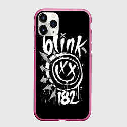 Чехол iPhone 11 Pro матовый Blink-182, цвет: 3D-малиновый