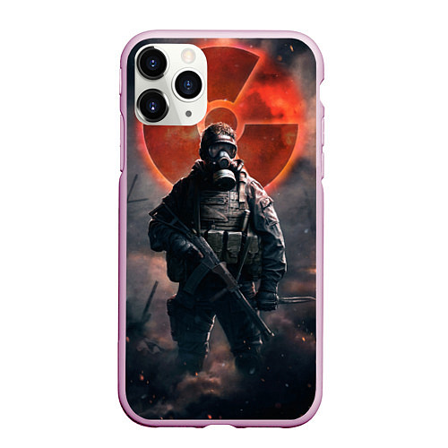 Чехол iPhone 11 Pro матовый STALKER: Red Sun / 3D-Розовый – фото 1