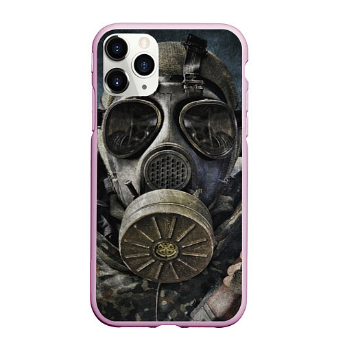 Чехол iPhone 11 Pro матовый STALKER: Mask / 3D-Розовый – фото 1