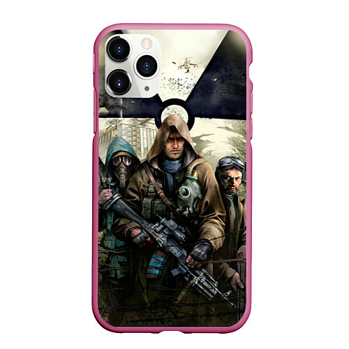 Чехол iPhone 11 Pro матовый STALKER: Radioactive / 3D-Малиновый – фото 1