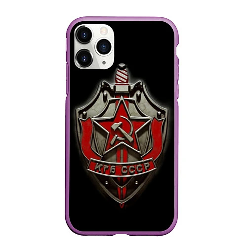 Чехол iPhone 11 Pro матовый КГБ / 3D-Фиолетовый – фото 1