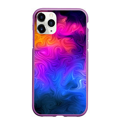 Чехол iPhone 11 Pro матовый Узор цвета, цвет: 3D-фиолетовый