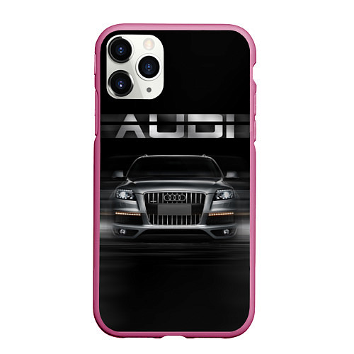 Чехол iPhone 11 Pro матовый Audi Q7 скорость / 3D-Малиновый – фото 1