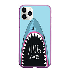 Чехол iPhone 11 Pro матовый Shark: Hug me, цвет: 3D-фиолетовый