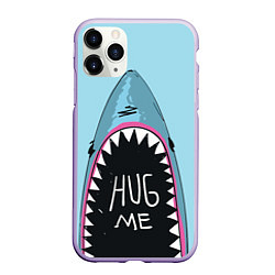 Чехол iPhone 11 Pro матовый Shark: Hug me, цвет: 3D-светло-сиреневый