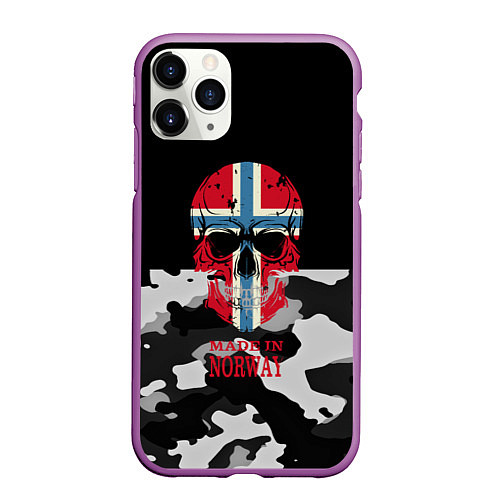 Чехол iPhone 11 Pro матовый Made in Norway / 3D-Фиолетовый – фото 1