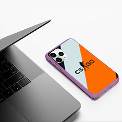 Чехол iPhone 11 Pro матовый CS:GO Asiimov Lines, цвет: 3D-фиолетовый — фото 2