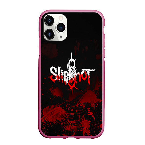 Чехол iPhone 11 Pro матовый Slipknot: Blood Blemishes / 3D-Малиновый – фото 1