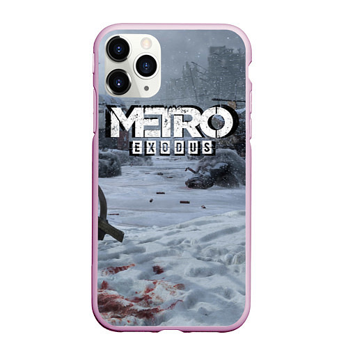 Чехол iPhone 11 Pro матовый Metro Exodus / 3D-Розовый – фото 1