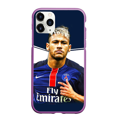 Чехол iPhone 11 Pro матовый Neymar: Fly Emirates / 3D-Фиолетовый – фото 1