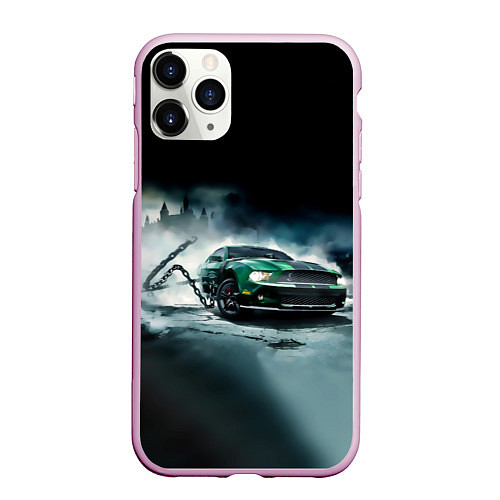 Чехол iPhone 11 Pro матовый Призрачный Ford Mustang / 3D-Розовый – фото 1