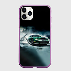 Чехол iPhone 11 Pro матовый Призрачный Ford Mustang, цвет: 3D-фиолетовый