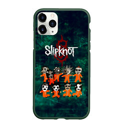 Чехол iPhone 11 Pro матовый Группа Slipknot, цвет: 3D-темно-зеленый