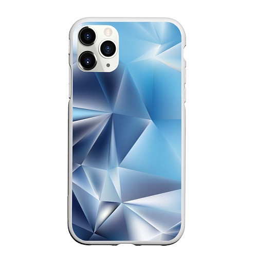 Чехол iPhone 11 Pro матовый Blue abstract / 3D-Белый – фото 1
