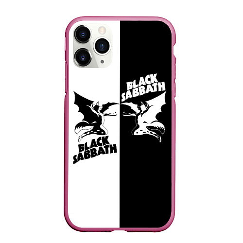 Чехол iPhone 11 Pro матовый Black Sabbath / 3D-Малиновый – фото 1