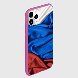 Чехол iPhone 11 Pro матовый Российский Триколор, цвет: 3D-фиолетовый — фото 2