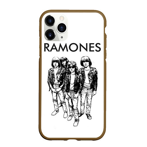 Чехол iPhone 11 Pro матовый Ramones Party / 3D-Коричневый – фото 1