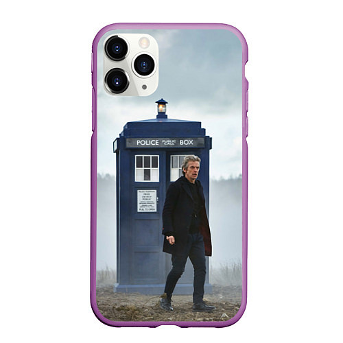 Чехол iPhone 11 Pro матовый Доктор кто / 3D-Фиолетовый – фото 1
