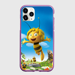 Чехол iPhone 11 Pro матовый Пчелка Майя, цвет: 3D-фиолетовый