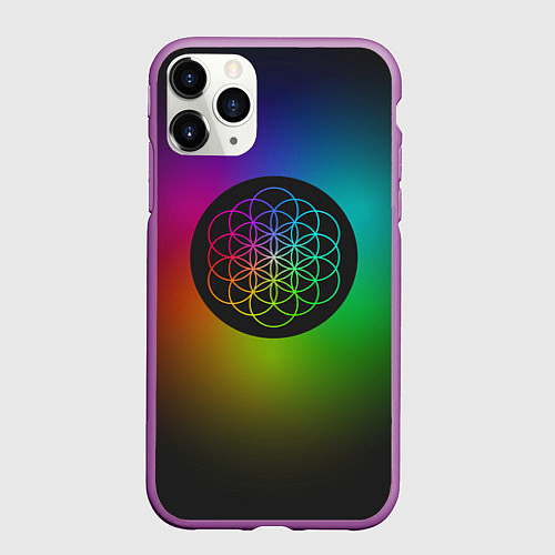 Чехол iPhone 11 Pro матовый Coldplay Colour / 3D-Фиолетовый – фото 1