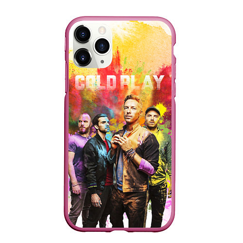 Чехол iPhone 11 Pro матовый Coldplay / 3D-Малиновый – фото 1