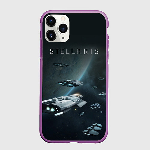Чехол iPhone 11 Pro матовый Stellaris / 3D-Фиолетовый – фото 1