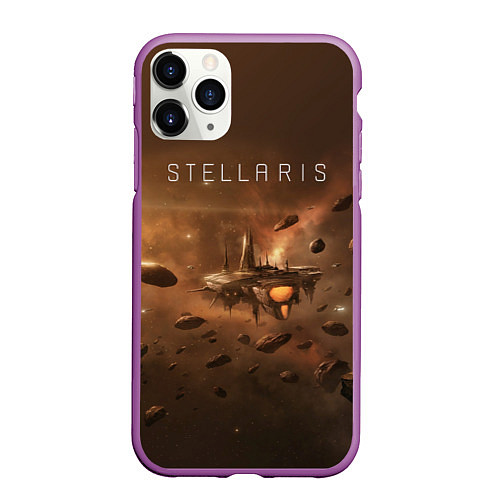 Чехол iPhone 11 Pro матовый Stellaris / 3D-Фиолетовый – фото 1