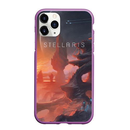 Чехол iPhone 11 Pro матовый Stellaris / 3D-Фиолетовый – фото 1