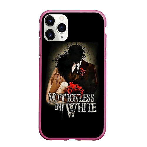 Чехол iPhone 11 Pro матовый Motionless in White: Love / 3D-Малиновый – фото 1