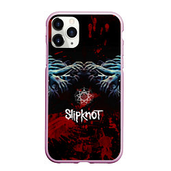 Чехол iPhone 11 Pro матовый Slipknot руки зомби, цвет: 3D-розовый