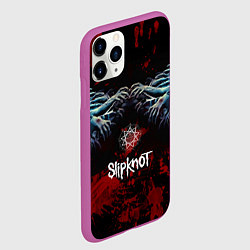 Чехол iPhone 11 Pro матовый Slipknot руки зомби, цвет: 3D-фиолетовый — фото 2