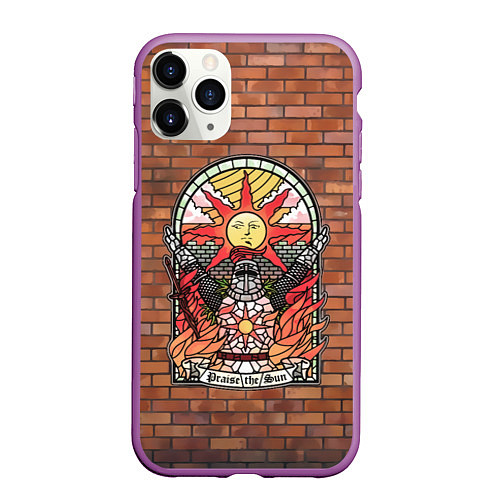 Чехол iPhone 11 Pro матовый Praise the Sun / 3D-Фиолетовый – фото 1